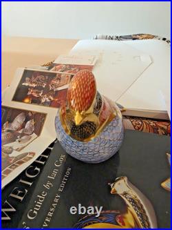 Royal Crown Derby Waxwing Paperweight -Handcrafted Bone China, 22ct Gold Boxed