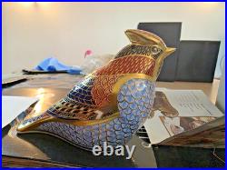 Royal Crown Derby Waxwing Paperweight -Handcrafted Bone China, 22ct Gold Boxed