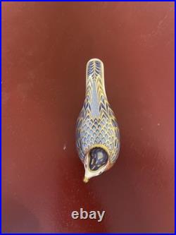 Royal Crown Derby Wheatear Bird Paperweight Gold Stopper Bone China England