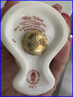 Royal Crown Derby White Pelican Fine Bone China Paperweight Limited Ed. 897/5000