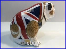 Royal Crown Derby Winston Churchill Bulldog Union Jack British Flag 1st Quality