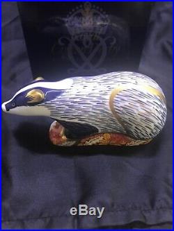 Royal Crown Derby Woodland Badger Paperweight in Original Box