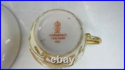 Royal Crown Derby for Tiffany & Co Hand Decorated Gold Demitasse Cup&Saucer 1/2