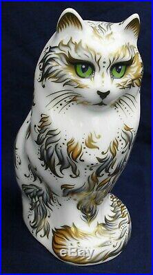 Royal Crown Derby large FIFI cat paperweight 1st quality gold stopper