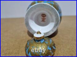 Royal Crown Derby lidded Vase Blue and Gold birds butterflies foliage C1880-1890