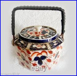 Royal Crown Derby octagon porcelain biscuit jar Imari pattern Free Shipping