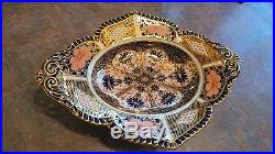 Royal Crown Derby old Imari RARE 10.75 footed basket bowl oblong oval Excellent