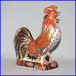 Royal Crown Derby paperweight Imari Cockerel Gold Stopper signed Hugh Gibson