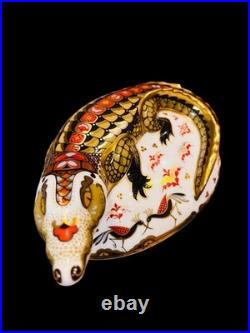 Royal Crown Derby paperweight Imari Crocodile English bone china