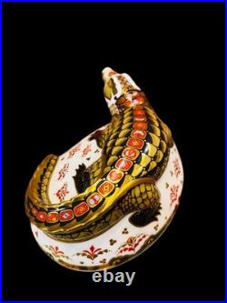 Royal Crown Derby paperweight Imari Crocodile English bone china