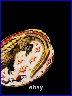 Royal Crown Derby paperweight Imari Crocodile English bone china