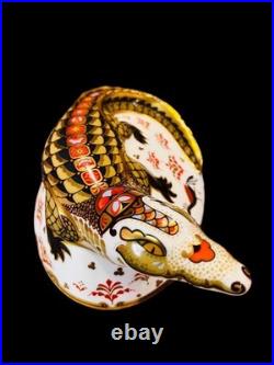 Royal Crown Derby paperweight Imari Crocodile English bone china