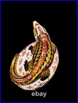 Royal Crown Derby paperweight Imari Crocodile English bone china