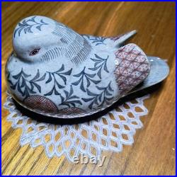 Royal Crown Derby, polychrome and ink-painted mandarin duck figurine, by the 13t