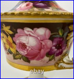 Royal Crown Derby porcelain vase and cover. Albert Gregory, dated 1900
