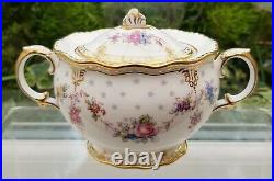 Royal Crown Derby'royal Antoinette' Small Covered Sugar Bowl