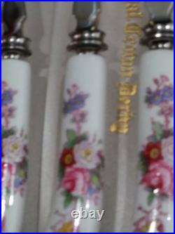 Royal Crown Derby set of 11 fruit forks and knives, ONE KNIFE IS MISSING