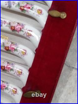 Royal Crown Derby set of 11 fruit forks and knives, ONE KNIFE IS MISSING