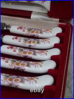 Royal Crown Derby set of 11 fruit forks and knives, ONE KNIFE IS MISSING