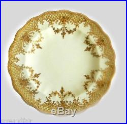 Royal Crown Derby set of 12 RARE vintage plates gold designs