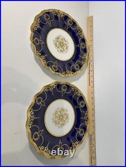 Royal Crown Derby set of 2 dinner plates rare pattern