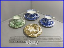 Royal Crown Derby set of 3 cups and 4 saucers'Aves' pattern