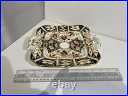 Royal Crown Derby square cake plate with handles