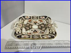 Royal Crown Derby square cake plate with handles