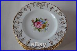 Royal Crown Derby''vine'' Hand Painted And Signed F Garnett Salad Plates / 12