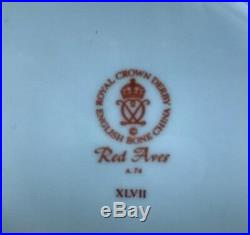 Royal Crown Derby6 RED AVES 6-1/2 PLATESEnglish Bone China -b