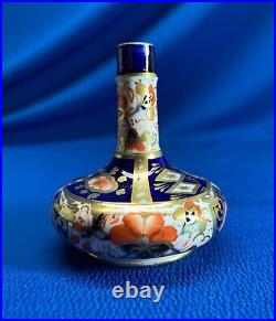 Royal Worcester Davenport Royal Crown Derby Pair Small Imari Posey / Bud Vases