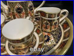 Royal crown derby miniature coffee / Tea set In Imari 1128 Pattern Mint Cond