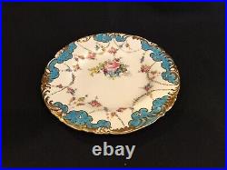 Royal crown derby porcelain dessert plate pattern 4998 turquoise with garland