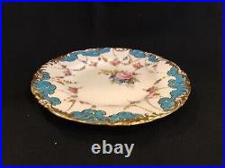 Royal crown derby porcelain dessert plate pattern 4998 turquoise with garland