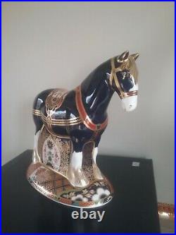 Royal crown derby shire horse paperweight