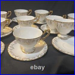 Royal crown derby vine 11 cup and saucer sets