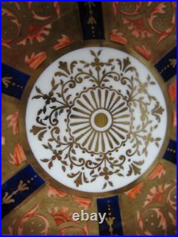 S/6 19th c Cobalt Orange Gold Imari colors 7 dessert plates Royal Crown Derby