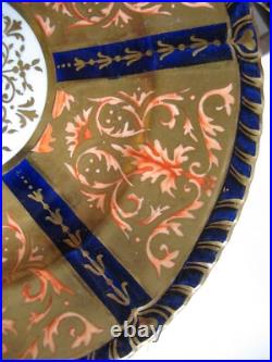 S/6 19th c Cobalt Orange Gold Imari colors 7 dessert plates Royal Crown Derby