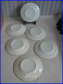 S/6 19th c Cobalt Orange Gold Imari colors 7 dessert plates Royal Crown Derby
