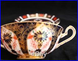 SET 10 ROYAL CROWN DERBY 1128 OLD IMARI CREAM SOUP BOWLS & SAUCERS gold foot