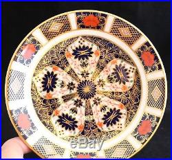 SET 10 ROYAL CROWN DERBY 1128 OLD IMARI CREAM SOUP BOWLS & SAUCERS gold foot