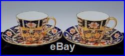 Set Of 10 Royal Crown Derby 2451 Imari Pattern Bone China Tea Cups & Saucers N/r