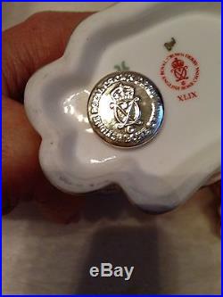 SET OF 2 ROYAL CROWN DERBY Paperweight BLUE and GINGER CAT SITTING withPlugs