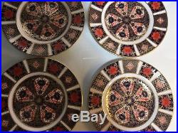 SET OF 4 Royal Crown Derby Old Imari 1128 Bread Plates 6 3/8 1st Quality