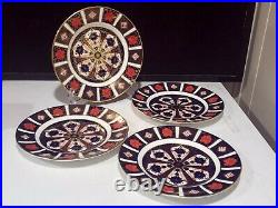 SET OF 4- Royal Crown Derby Old Imari #1128 SALAD PLATES- 8.5 1ST Quality