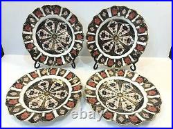 SET OF 4 Royal Crown Derby Old Imari 1st Quality Scalloped Dessert Plates MINT