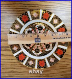 SET OF 4 Royal Crown Derby Old Imari 8 1/4 Salad Plates Handpainted 22k VINTAGE