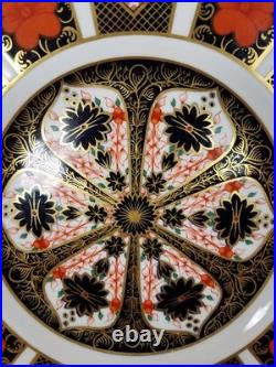 SET OF 4 Royal Crown Derby Old Imari 8 1/4 Salad Plates Handpainted 22k VINTAGE