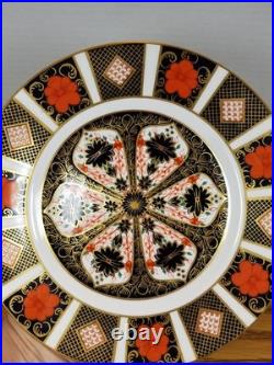 SET OF 4 Royal Crown Derby Old Imari 8 1/4 Salad Plates Handpainted 22k VINTAGE