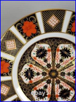 SET OF 4 Royal Crown Derby Old Imari 8 1/4 Salad Plates Handpainted 22k VINTAGE